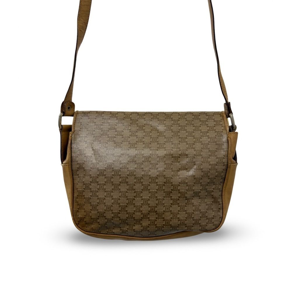 CELINE Macadam Shoulder Bag Triomphe Logo PVC Leather Vintage - Picture 5 of 10